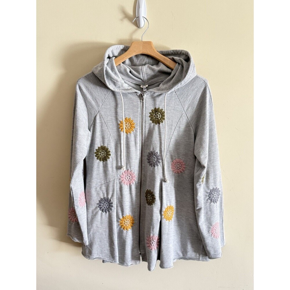 Ivy Jane Cover Me In Flowers Hoodie medium floral embroidered Boho Lagenlook